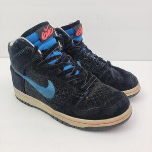 Nike Dunk High 6.0 Womens Size 6 Black Velvet Neon Sneaker Shoes 342257-002